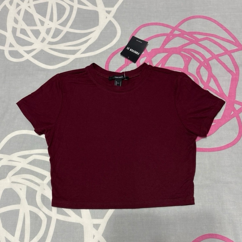 Forever 21 Burgundy Crop Top